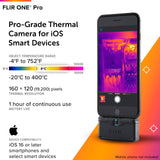 FLIR ONE Pro Thermal Imaging Camera for iPhone iOS, Professional Grade Thermal Camera for Smartphones, with VividIR and MSX Image Enhancement Technology